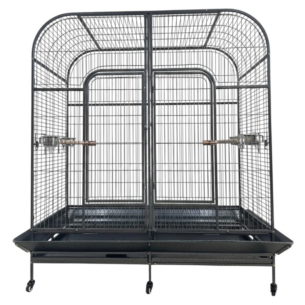 Extra Large Double Parrot Cage Aviary with Removable Divider, Dome Top ...